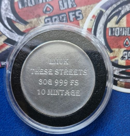Liquid Metals These Streets .999  silver 30 Gram Round UK