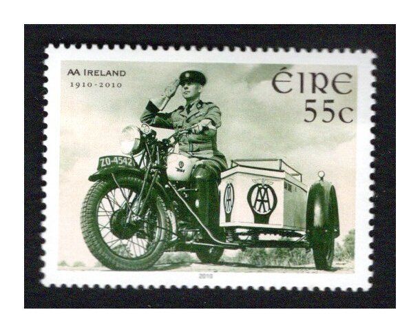 2010 Ireland Centenary of the AA (Automobile Association) in Ireland Commemorative Stamp Mint Never Hinged (MNH)