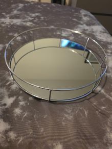 Round Mirrored Vanity Tray