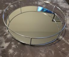 Round Mirrored Vanity Tray