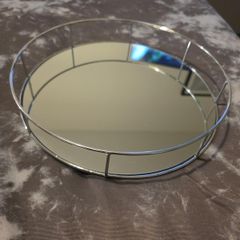 Round Mirrored Vanity Tray