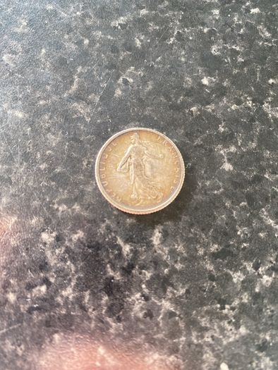 1904 FRANCE La Semeuse Sower Woman ANTIQUE OLD Silver 1 Franc French Coin