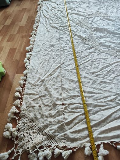 table cover cloth bed throw tapestry Beige white Bohemian Wall Hanging, Hippie Tapestry with Lace Design, Psychedelic Hippie Wall Decoration Ceiling for Bedroom Dorm 200 x 150 cm craft hand made