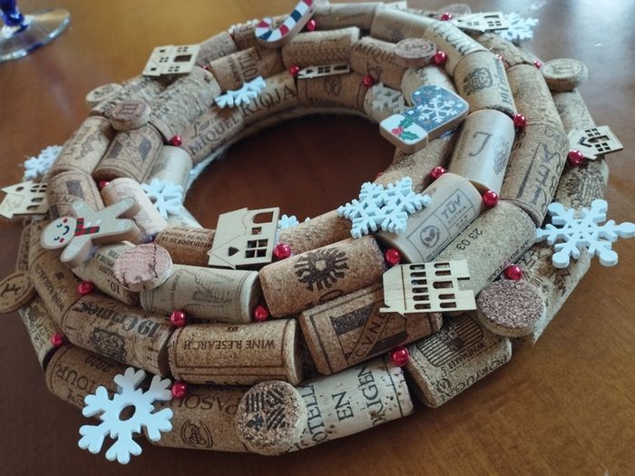 Recycled Wine Cork Wreath.