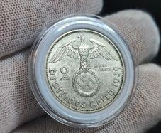 2 Reichsmark 1939 A Berlin WW2 Silver Coin third Reich