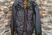 Men's Vintage Style Superdry leather jacket  Size L