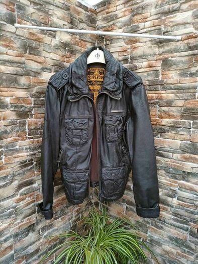 Men's Vintage Style Superdry leather jacket  Size L