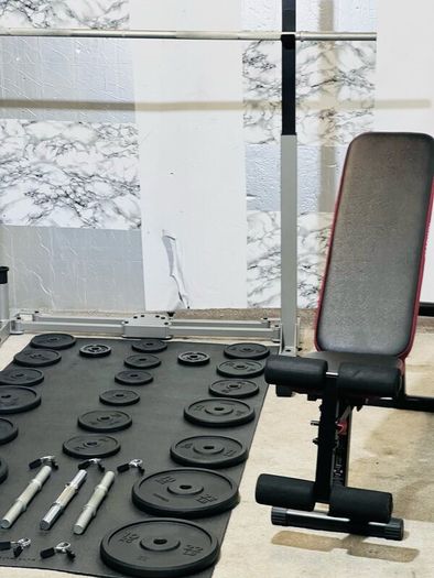 Branded: Cast Iron Weights Folding Rack Bench Bars