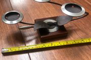 Trio candle holder with leaf detail