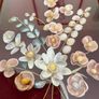 Vintage Mid Century Sea Shells in a Teak Shadow Box with Floral Design Image 5