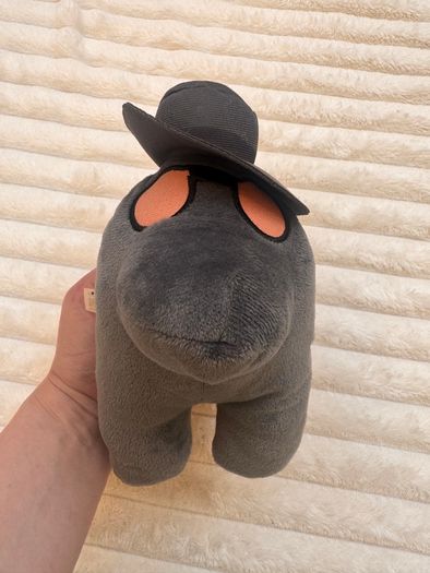 Among Us Grey Plush Soft Toy With Hat Gray  Toikido approx. 20 cm. Used Please see photos