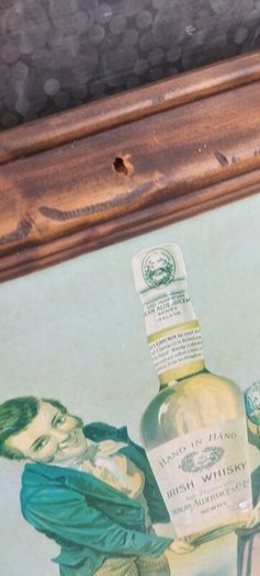 framed advertising Alderdice & Duncan ,newery ireland irish whiskey, few marks on picture,sold as seen ,nice in any home bar or man cave pub restaurant etc,,cme from closed down pub, abit faded etc ,see pictures for condition, sold as seen