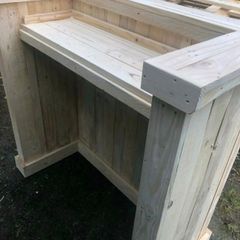 Handmade rustic reception desk