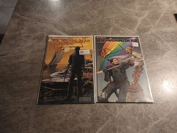 Walking Dead comic bundles/joblots 15 comics including a Adlard signed issue variants plus keys.