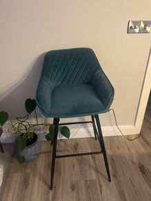 Velvet bar stool x2