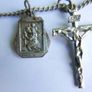 Antique catholic Saints religious many pendants family heirloom necklace Image 4