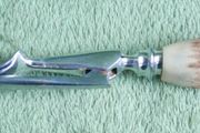 Antique Bone Handle Flatware Serving Meat Fork with Guard