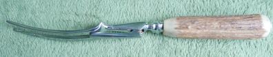 Antique Bone Handle Flatware Serving Meat Fork with Guard