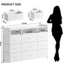 Chest of Drawers for Bedroom with LED and Charging Station, White Image 8