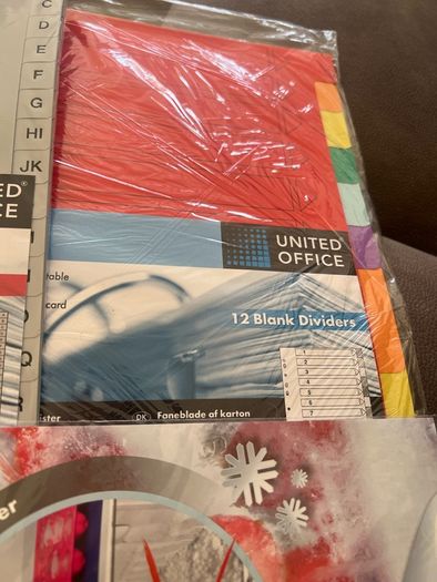 card dividers.   plastic dividers