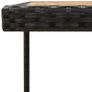 BN Garden Table Black 109x107x74 cm Poly Rattan & Solid Wood Acacia Image 2