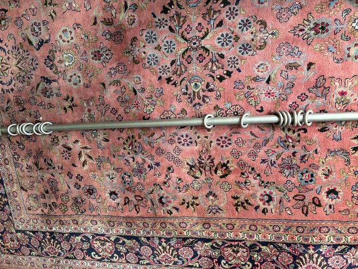 Solid wood curtain pole metallic charcoal colour