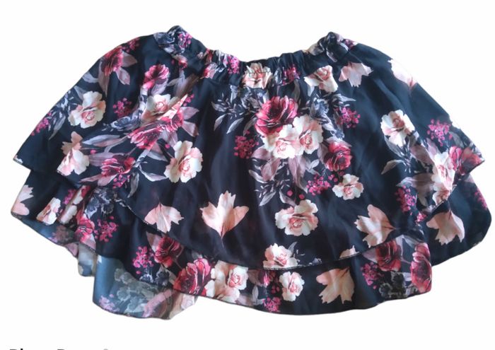 Print Tiered Frill Mini Skirt