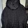 F&F Black Padded Coat with Black Fluffy Hood and Gold Trimmings Image 2