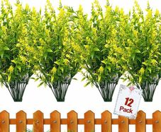 12 Bundles Outdoor Artificial Flowers UV Resistant Fake Boxwood Plants (MULTIPLE COLOURS)