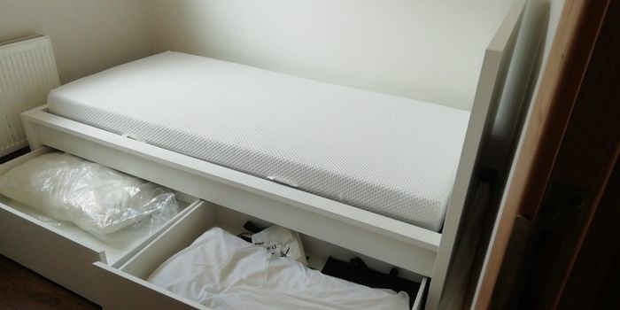 single bed -Ikea MALM single bed with mattress.