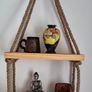 Beautiful Handmade 2-Tier Hanging Rope Shelf Image 6