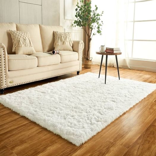 MULTIPLE COLOURS AVAILABLE Small Fluffy Rugs Washable Long Plush Rugs, Bedroom Soft Pile Rug Carpets Bedroom Mats Home Decoration (Beige,60x120 cm) FREE EXPRESS SHIPPING
