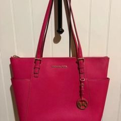 Michael Kors large Charlotte logo-plaque leather tote bag