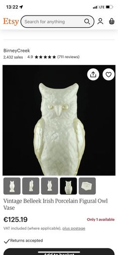 Vintage Belleek Figural Owl