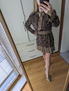 Zara mini dress, size M, leopard print 100% viscoza ,