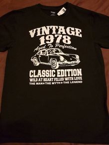 Men's Black Birthday T-shirt Vintage 1978