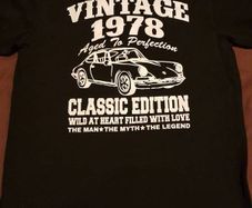 Men's Black Birthday T-shirt Vintage 1978