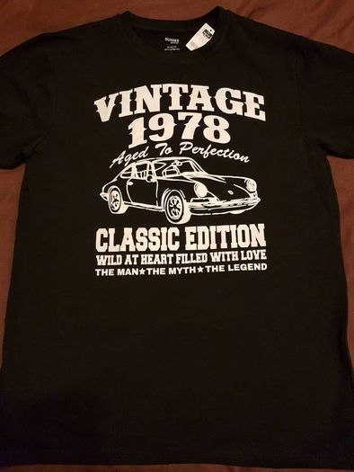 Men's Black Birthday T-shirt Vintage 1978