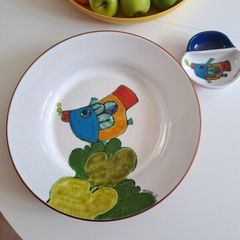 Large Ceramic Pottery Platter and Olive Dish- Excellent Condition