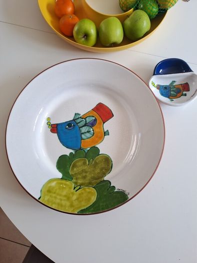 Large Ceramic Pottery Platter and Olive Dish- Excellent Condition