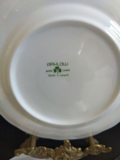 Fabulous Arklow Pottery Bone China Trio in Excellent Cabinet Condition - a Lovely Floral Pattern in White, Yellow and Green