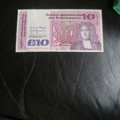 1986 Ireland Series B 10 Pound Banknote