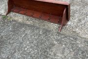 Vintage 5ft coat rack with shelf on top. Hooks for keys