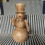 New bespoke 26cm high rustic wood effect  table top snowman Image 2