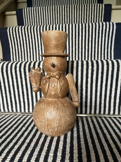 New bespoke 26cm high rustic wood effect  table top snowman
