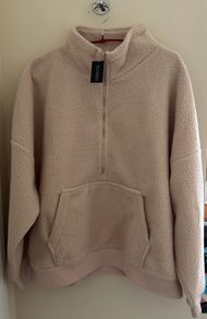 Dunnes Stores Creamy Beige Fleecy Half Zip Top