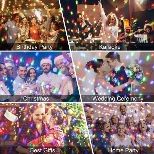 Disco Lights, 360Rotation Music Activated Disco Ball Lights with 4M/13ft USB Cable & Remote Control