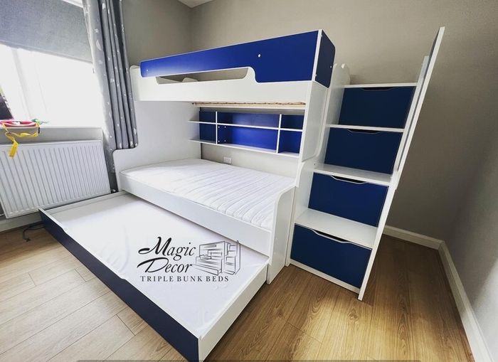 Triple Bunk Beds with Stairs