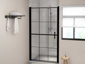 Shower Door Tempered Glass 100x178 cm Black