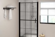 Shower Door Tempered Glass 100x178 cm Black